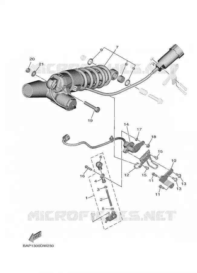 AMORTISSEUR ARRIERE Yamaha MOTO 900 2021 TRACER  MTT890D