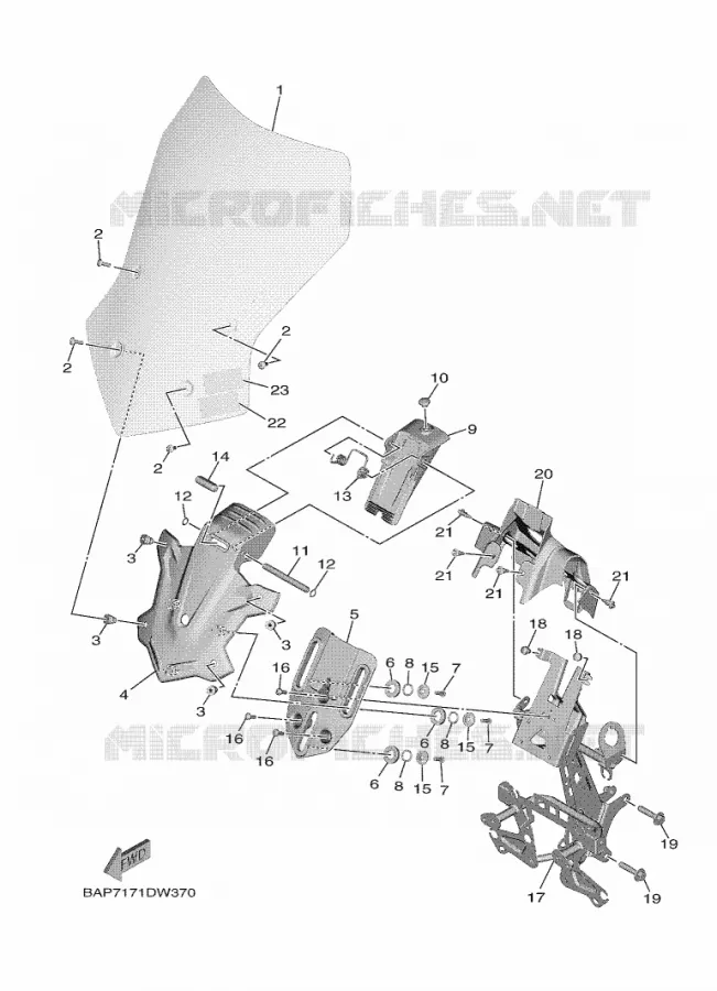PARE BRISE Yamaha MOTO 900 2021 TRACER  MTT890D