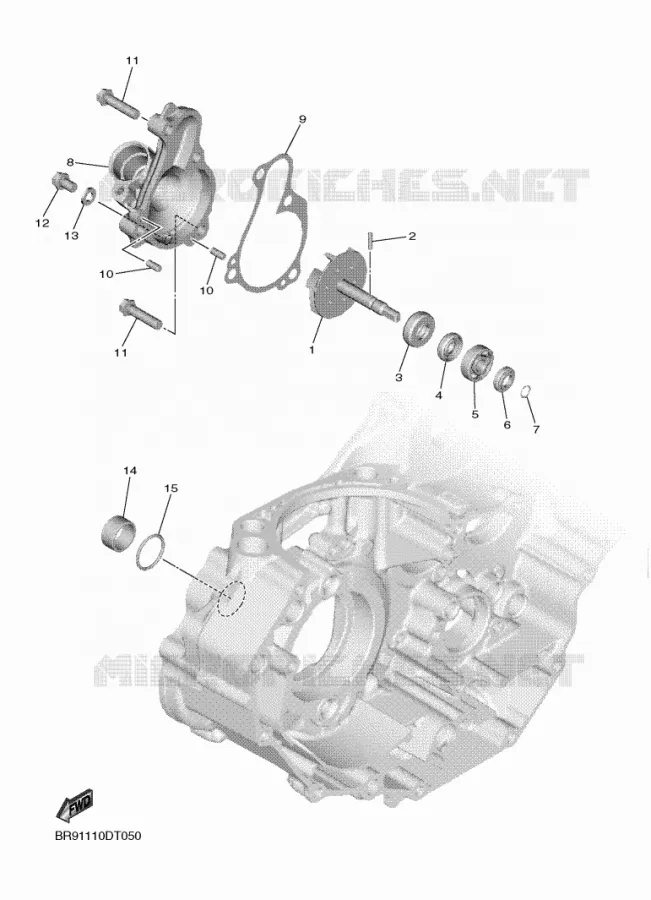 POMPE A EAU / DURITES Yamaha MOTO 450 2021 YZF  YZ450FXML