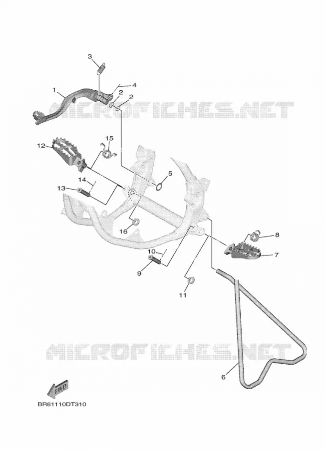 SUPPORT / REPOSE PIEDS Yamaha MOTO 65 2021 YZ  YZ65ML