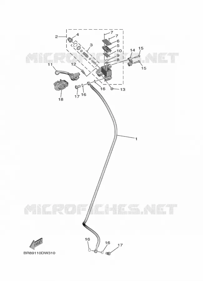 MAITRE CYLINDRE DE FREIN AVANT Yamaha MOTO 65 2021 YZ  YZ65ML