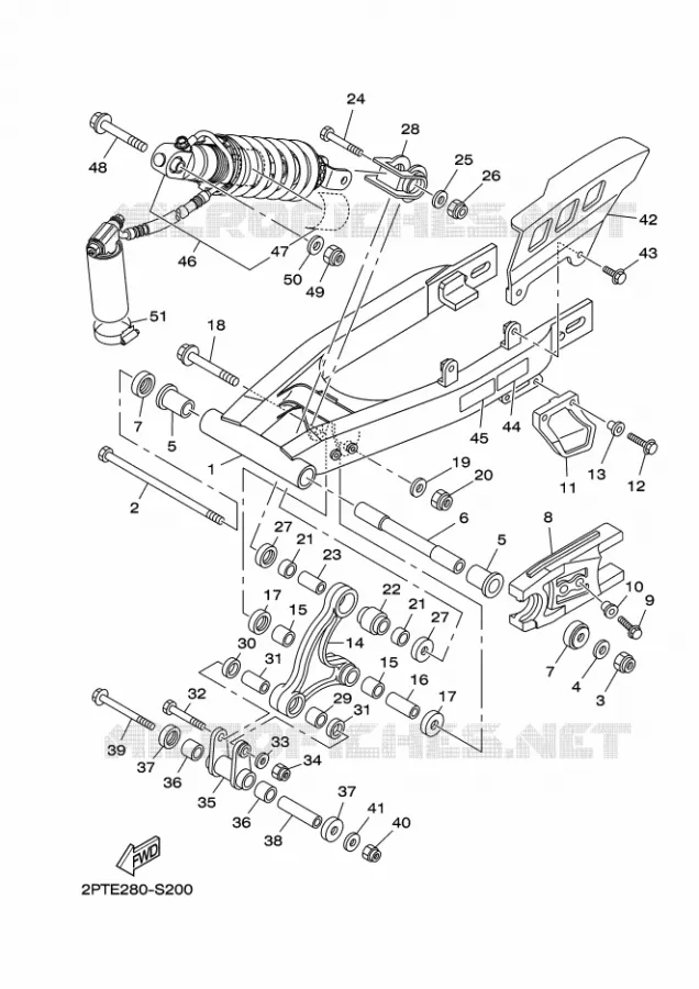 BRAS OSCILLANT / AMORTISSEUR Yamaha MOTO 125 2021 TTR  TTR125LEML / TT-R125LWE