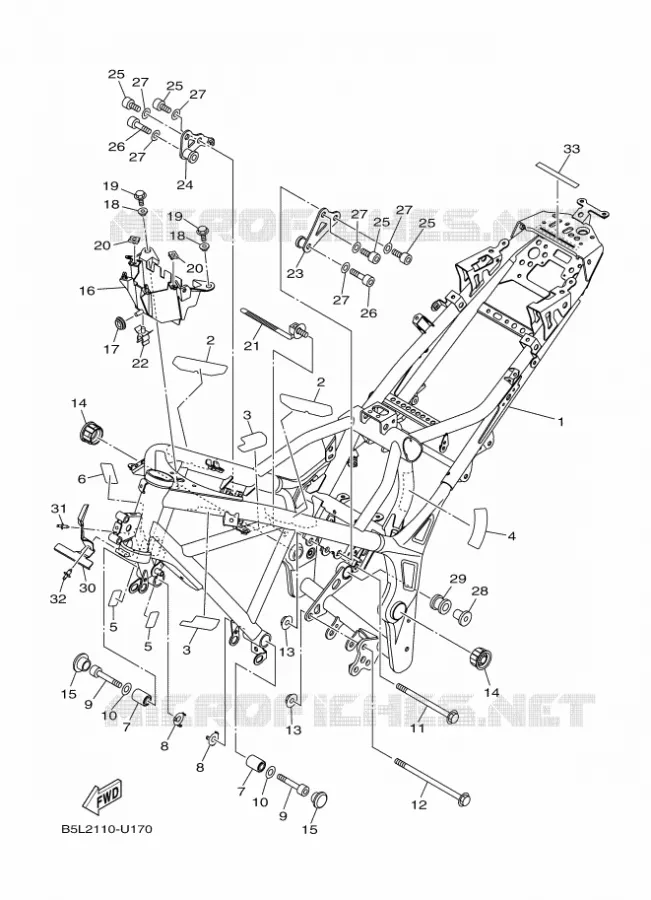 CADRE Yamaha MOTO 300 2021 R3  YZF320-A