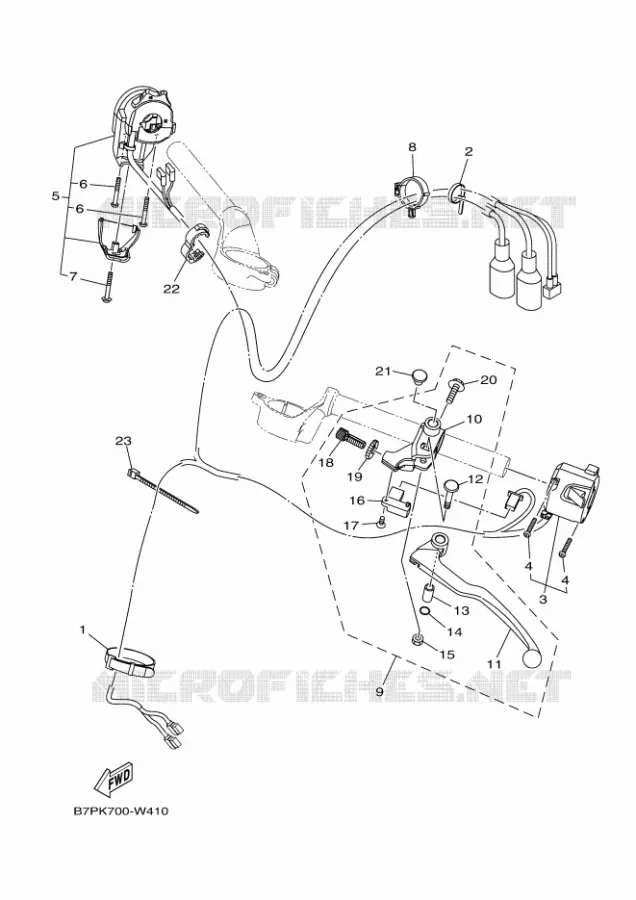 COMMODO / LEVIER Yamaha MOTO 300 2021 R3  YZF320-A