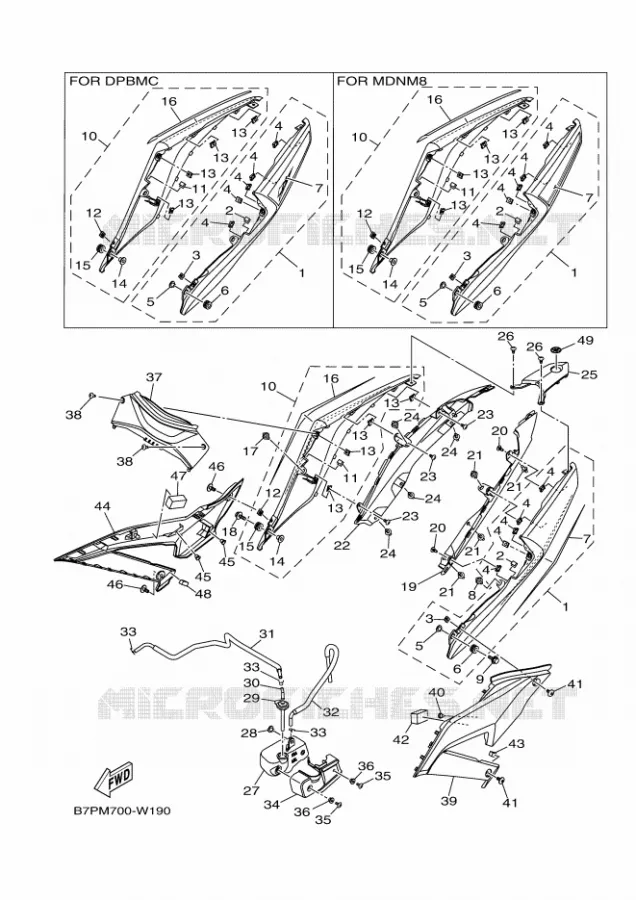 COUVERCLE LATERAL Yamaha MOTO 300 2021 R3  YZF320-A