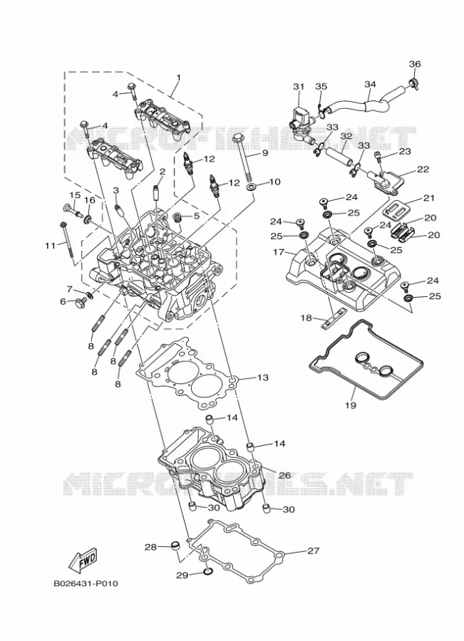 CULASSE Yamaha MOTO 300 2021 R3  YZF320-A