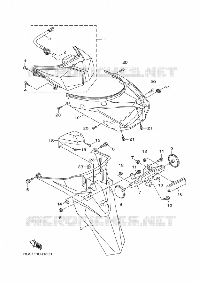 FEU ARRIERE Yamaha MOTO 125 2021 BWS  YW125MB/L