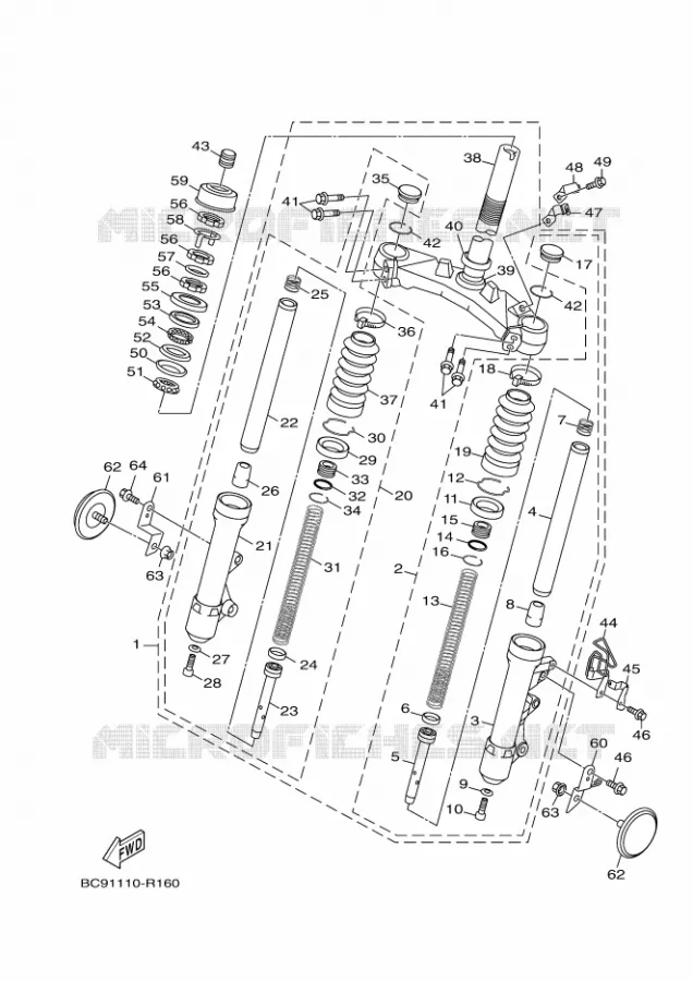 FOURCHE Yamaha MOTO 125 2021 BWS  YW125MB/L