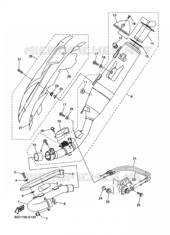 ECHAPPEMENT Yamaha MOTO 250 2020 WRR  WR25RL