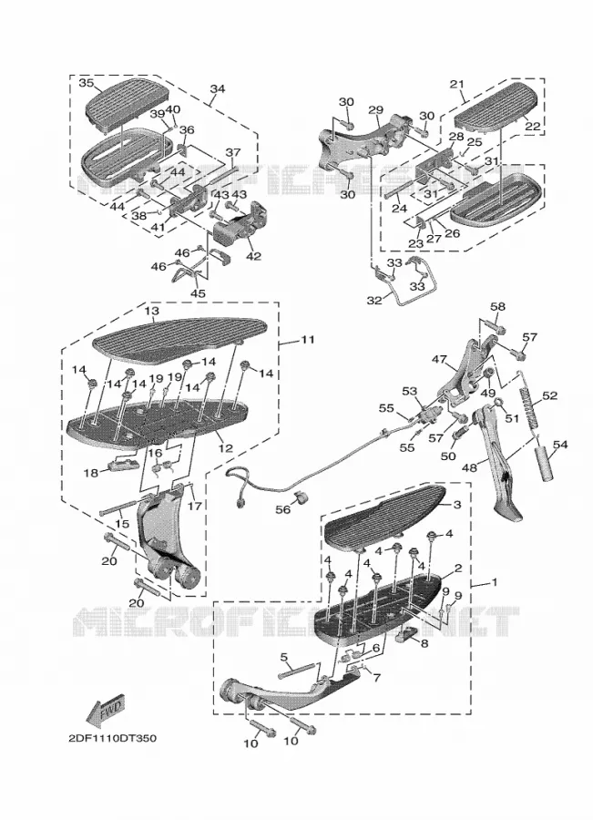 SUPPORT / REPOSE PIEDS Yamaha MOTO 1900 2020 STAR VENTURE  XV19FDL / XV1900FDD