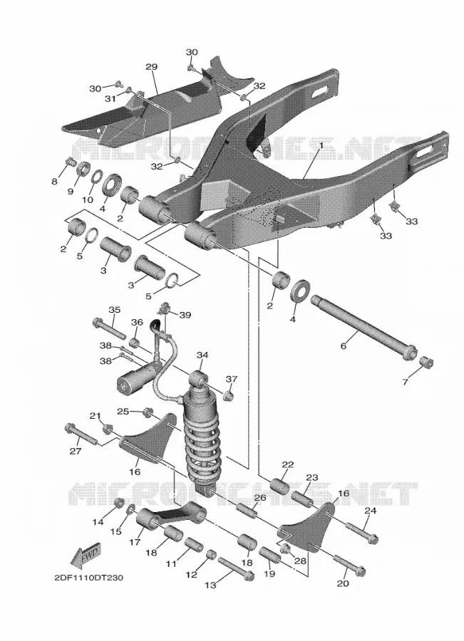BRAS OSCILLANT / AMORTISSEUR Yamaha MOTO 1900 2020 STAR VENTURE  XV19FDL / XV1900FDD