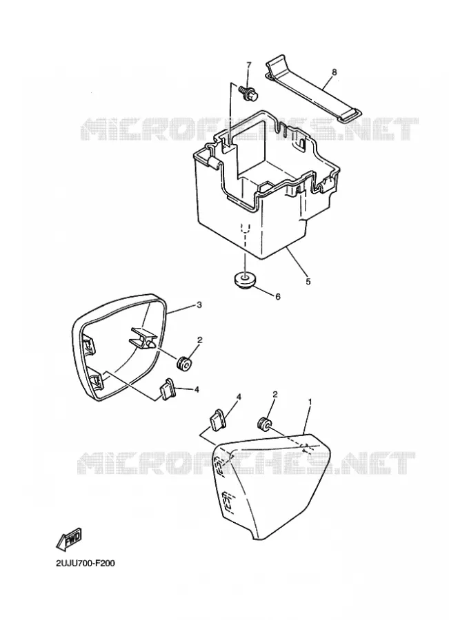 COUVERCLE LATERAL Yamaha MOTO 250 2020 V-STAR  XV250L