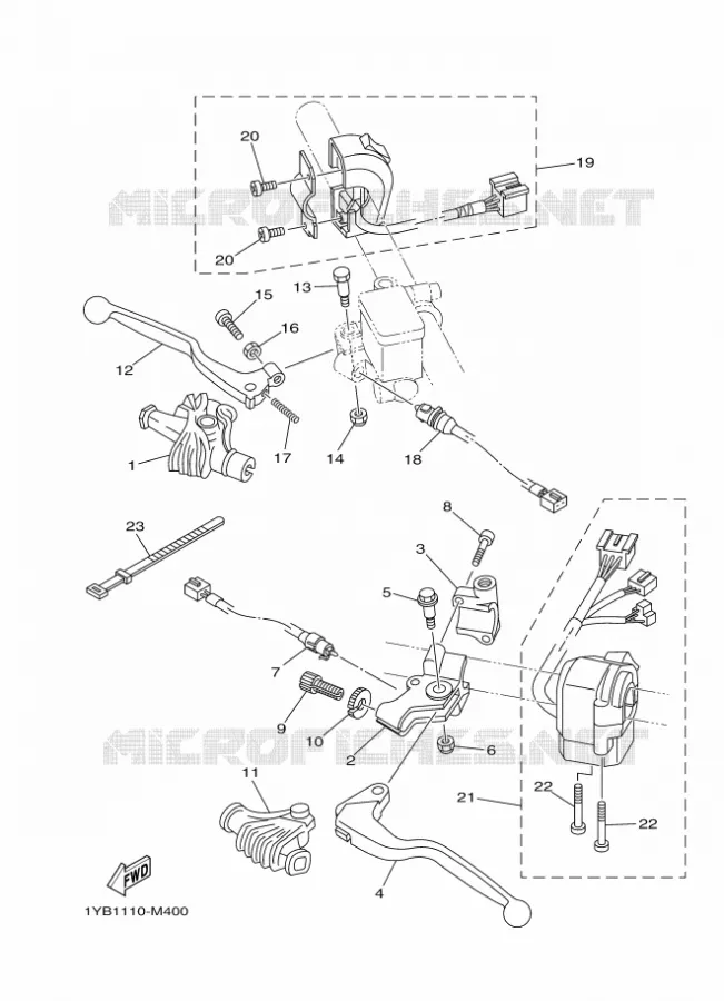 COMMODO / LEVIER Yamaha MOTO 250 2020 XT  XT250L2