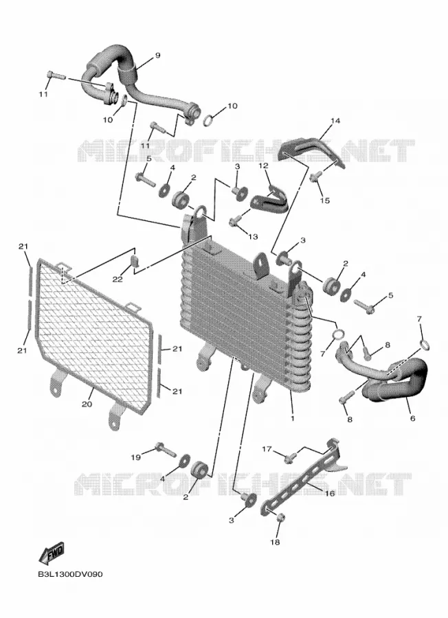 RADIATEUR D'HUILE / ECHANGEUR Yamaha MOTO 1000 2020 R1  YZF1000