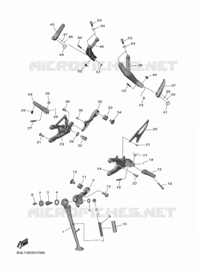 SUPPORT / REPOSE PIEDS Yamaha MOTO 1000 2020 R1M  YZF1000D