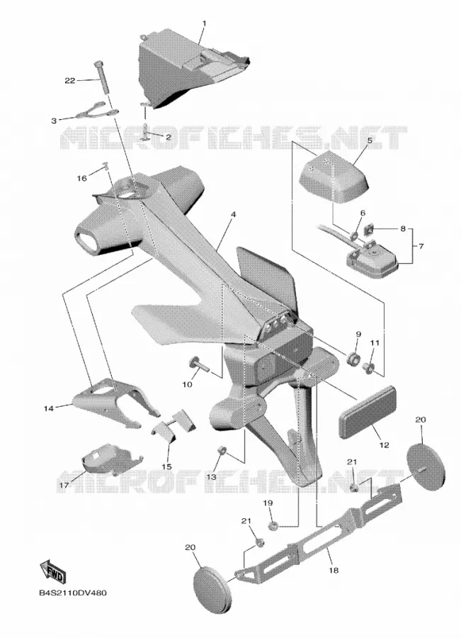 FEU ARRIERE Yamaha MOTO 1000 2020 R1M  YZF1000D