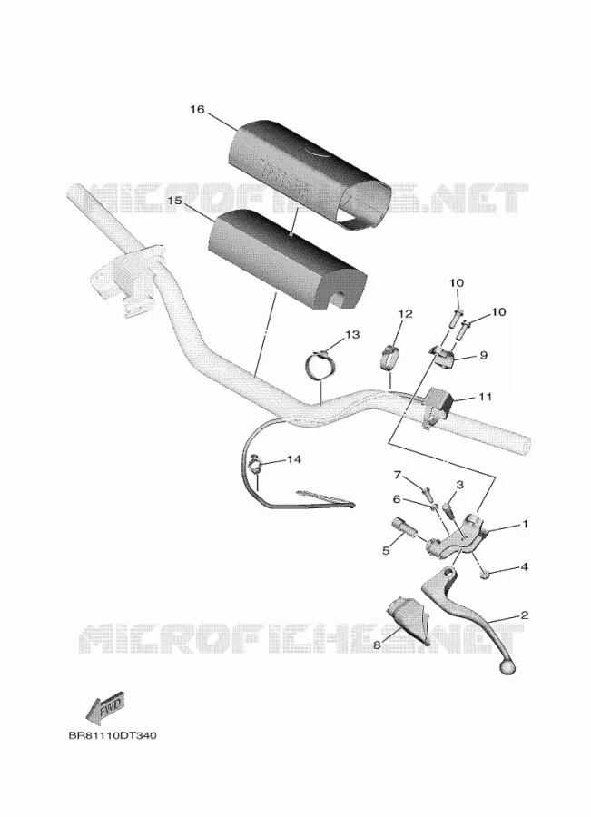 COMMODO / LEVIER Yamaha MOTO 65 2020 YZ  YZ65