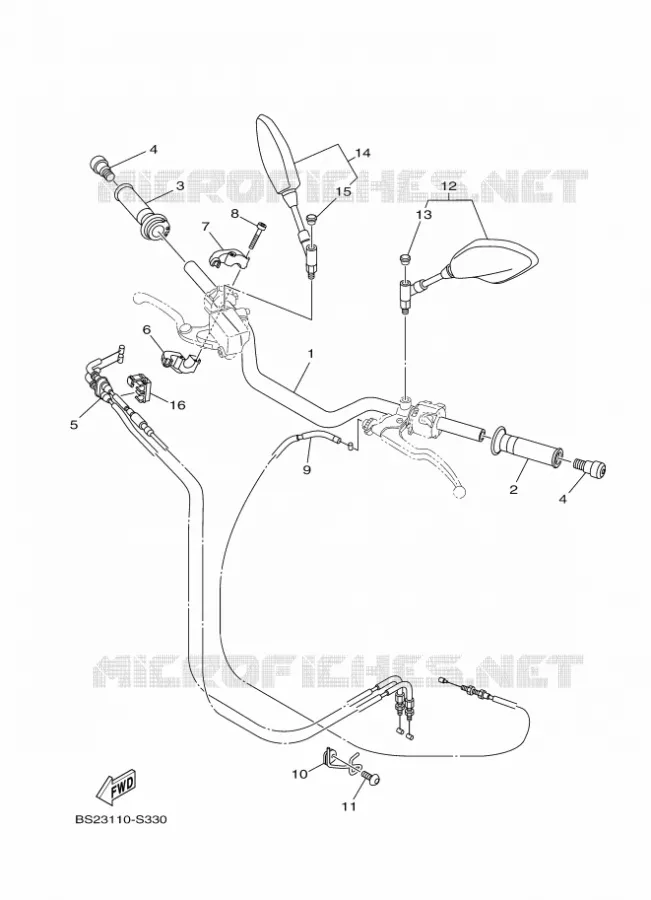 GUIDON ET CABLES Yamaha MOTO 900 2020 MT  MTN850-A