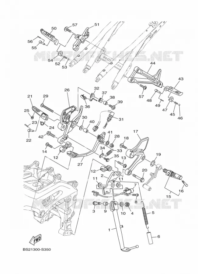 SUPPORT / REPOSE PIEDS Yamaha MOTO 900 2020 MT  MTN850-A