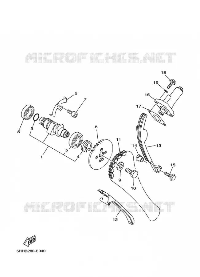 ARBRE A CAMES / CHAINE DE DISTRIBUTION Yamaha MOTO 125 2020 TTR  TT-R125LEL / TT-R125LWE
