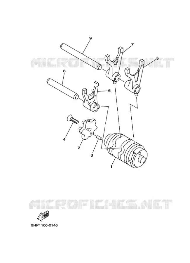 BARILLET DE SELECTION / FOURCHETTES Yamaha MOTO 125 2020 TTR  TT-R125LEL / TT-R125LWE