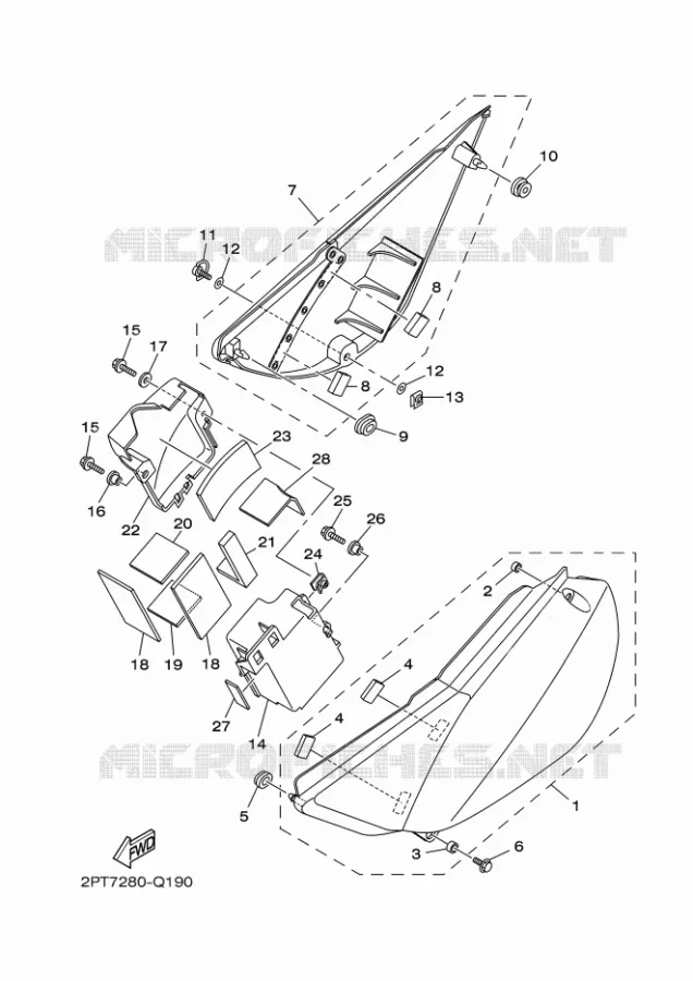 COUVERCLE LATERAL Yamaha MOTO 125 2020 TTR  TT-R125LEL / TT-R125LWE
