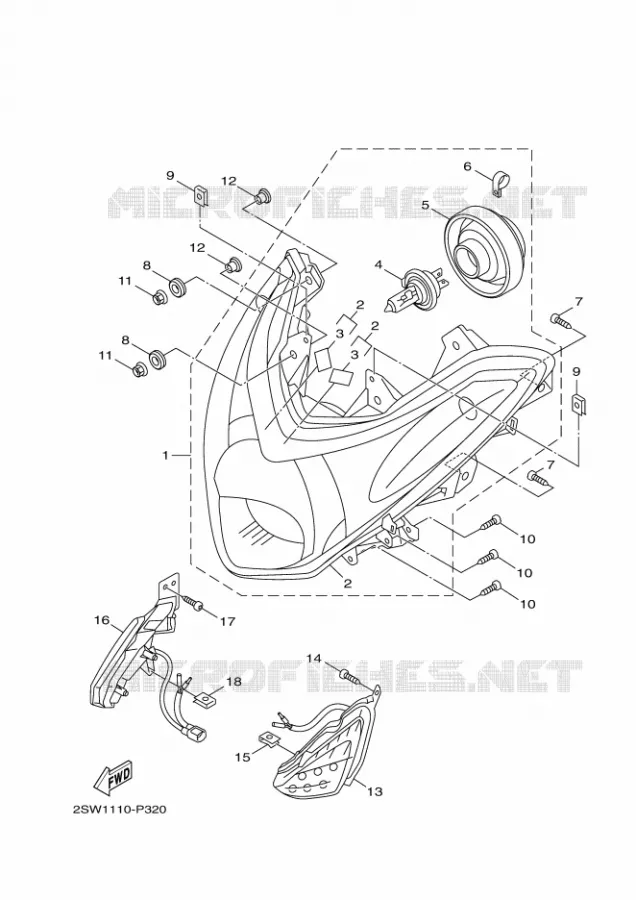 PHARE  Yamaha SCOOTER 155 2020 SMAX  XC155L
