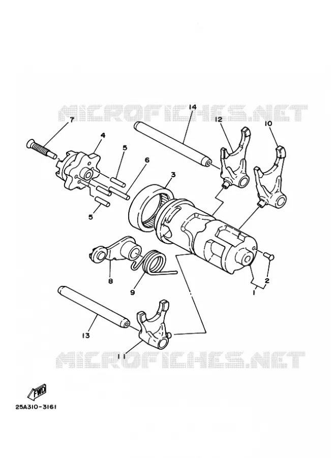 BARILLET DE SELECTION / FOURCHETTES Yamaha MOTO 230 2020 TTR  TT-R230L
