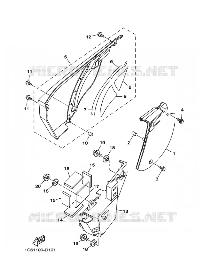 COUVERCLE LATERAL Yamaha MOTO 230 2020 TTR  TT-R230L