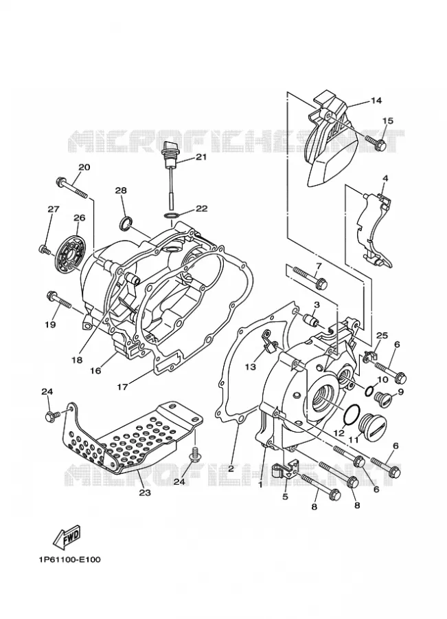 CARTER - MOTEUR 1 Yamaha MOTO 50 2020 TTR  TT-R50EL