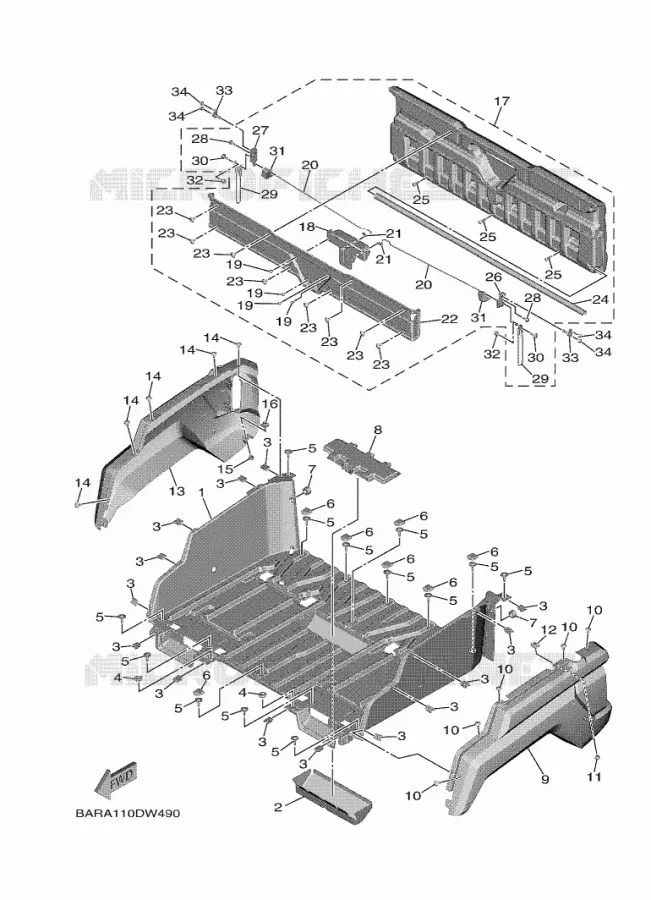 PORTE BAGAGES Yamaha SIDE BY SIDE 850 2024 WOLVERINE  YX85FPAR / YXF850E