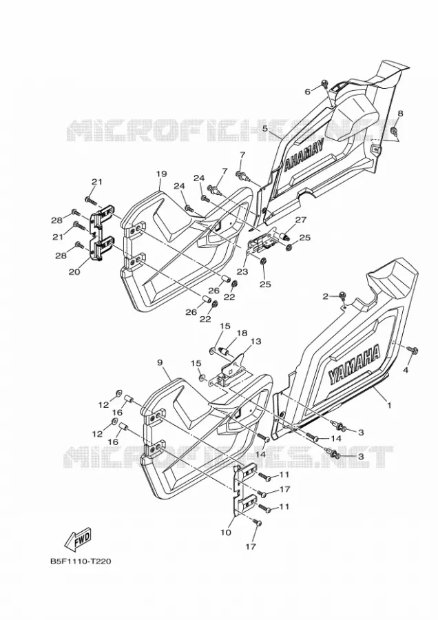 COUVERCLE LATERAL Yamaha SIDE BY SIDE 700 2024 VIKING  YX70MPR / YXM700E