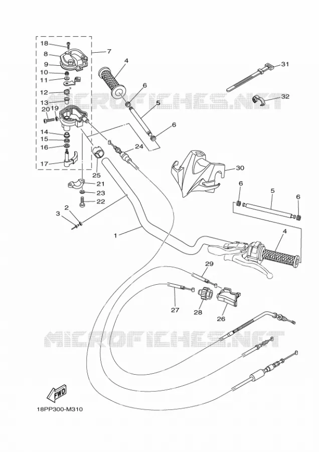 GUIDON ET CABLES Yamaha QUAD 450 2024 YFZ  YF45ZR