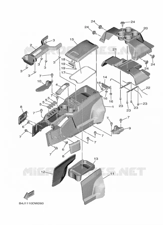 COUVERCLE LATERAL 3 Yamaha SIDE BY SIDE 1000 2023 WOLVERINE  YX10FRPSP / YXF1000EWS