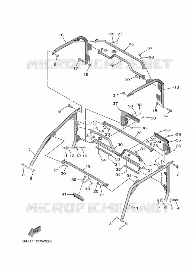 PARE CHOCS 2 Yamaha SIDE BY SIDE 1000 2023 WOLVERINE  YX10FRPSP / YXF1000EWS