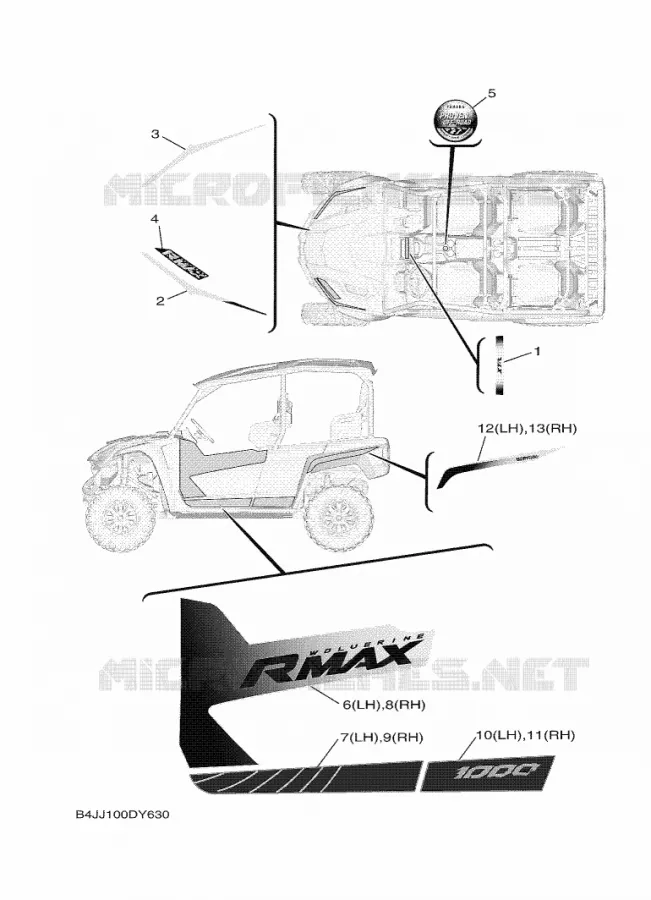 EMBLEME Yamaha SIDE BY SIDE 1000 2023 WOLVERINE  YX10FRPSP / YXF1000EWS