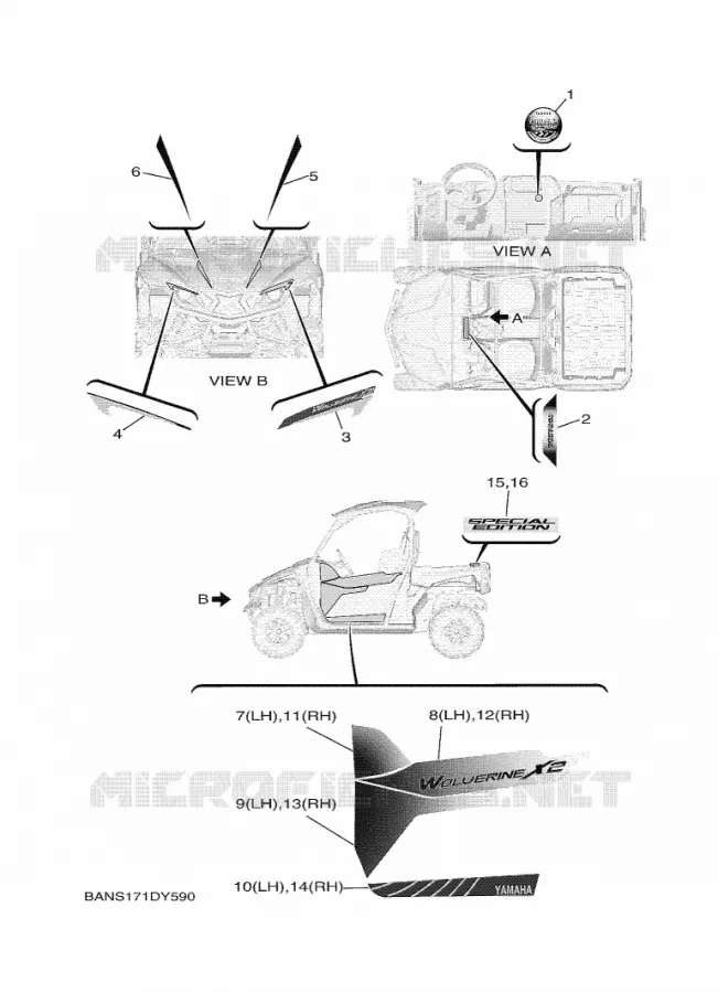 EMBLEME Yamaha SIDE BY SIDE 850 2023 WOLVERINE  YX85EPSP / YXE850ENS
