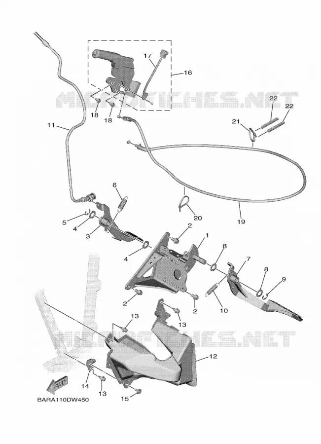 PEDALE / CABLE Yamaha SIDE BY SIDE 850 2023 WOLVERINE  YX85EPSP / YXE850ENS