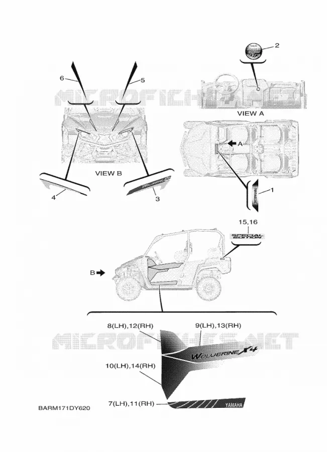 EMBLEME Yamaha SIDE BY SIDE 850 2023 WOLVERINE  YX85FPSP / YXF850ES
