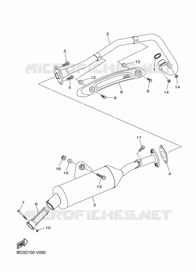 ECHAPPEMENT Yamaha QUAD 90 2023 RAPTOR  YF09RP / YFM90R