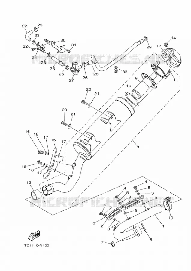 ECHAPPEMENT Yamaha QUAD 450 2023 YFZ  YF45ZP