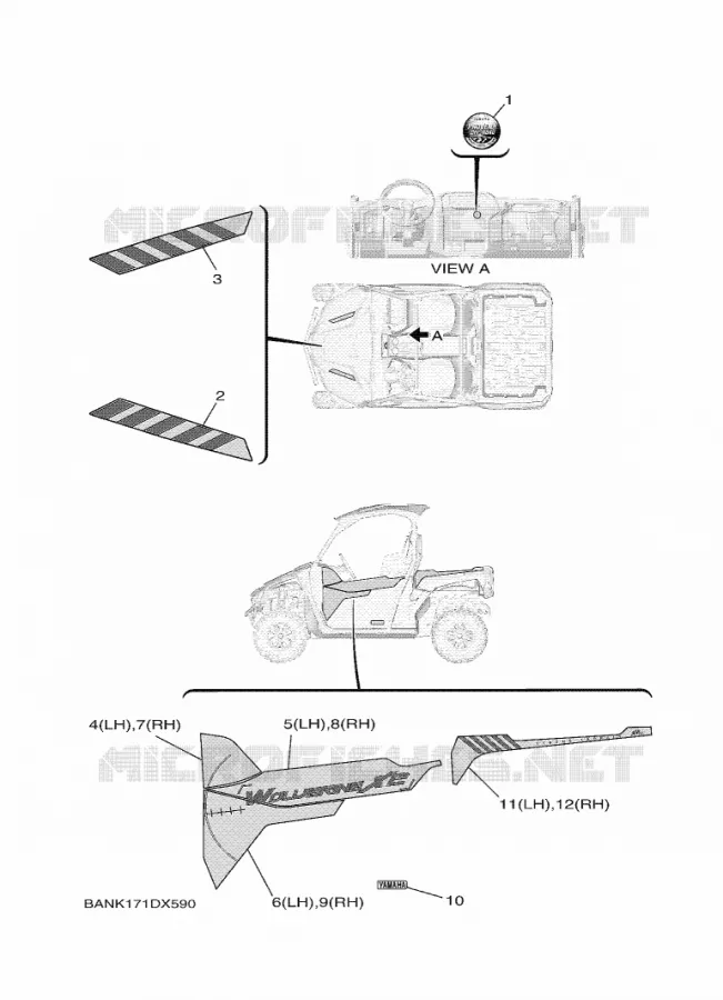 EMBLEME Yamaha SIDE BY SIDE 850 2022 WOLVERINE  YX85EPSN / YXE850ENS
