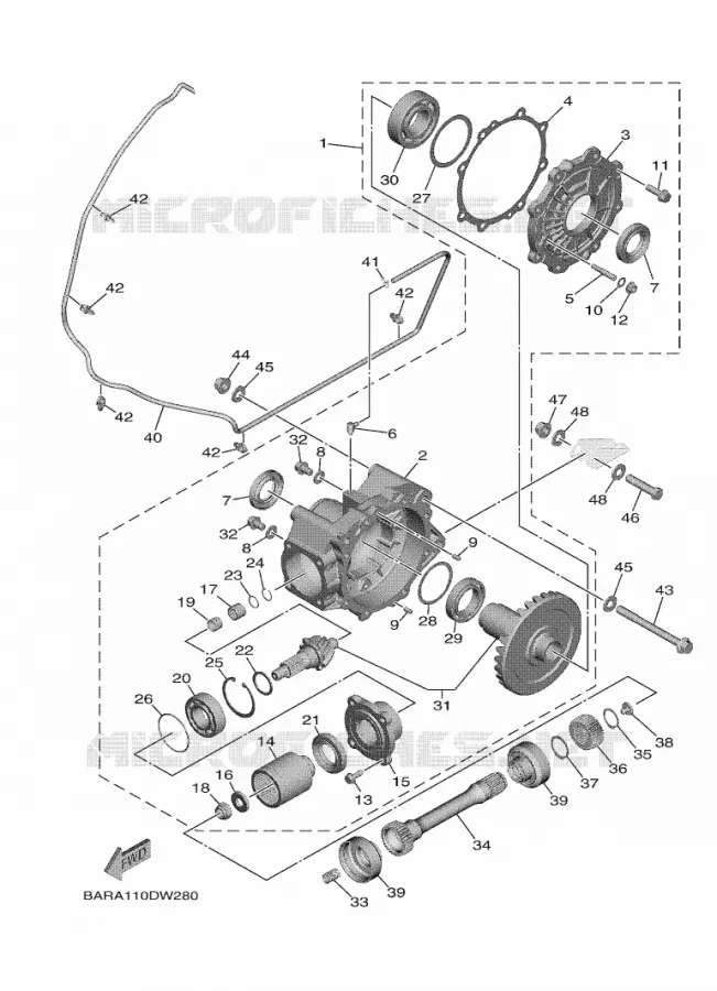 CARDAN / COUPLE CONIQUE Yamaha SIDE BY SIDE 850 2022 WOLVERINE  YX85FPSN / YXF850ES