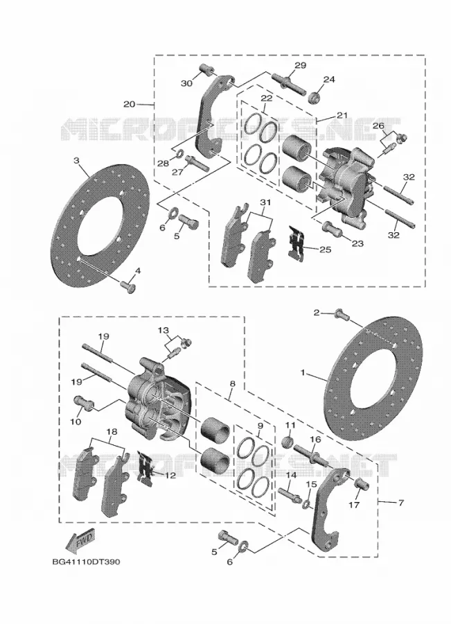 ETRIER DE FREIN AVANT Yamaha SIDE BY SIDE 850 2022 WOLVERINE  YX85FPSN / YXF850ES