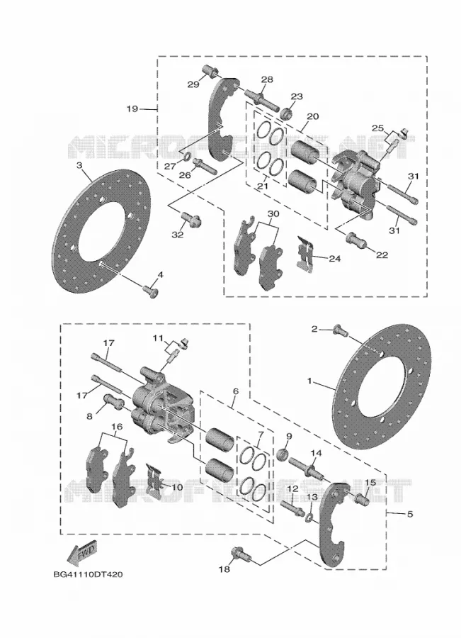 ETRIER DE FREIN ARRIERE Yamaha SIDE BY SIDE 850 2022 WOLVERINE  YX85FPSN / YXF850ES