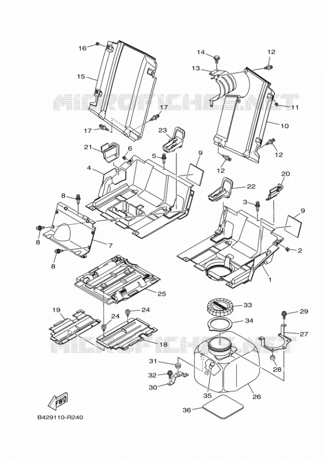 COUVERCLE LATERAL 2 Yamaha SIDE BY SIDE 700 2022 VIKING  YX70MPSN / YXM700ES