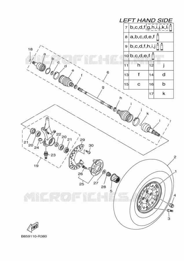 ROUE AVANT Yamaha SIDE BY SIDE 700 2022 VIKING  YX70MPSN / YXM700ES