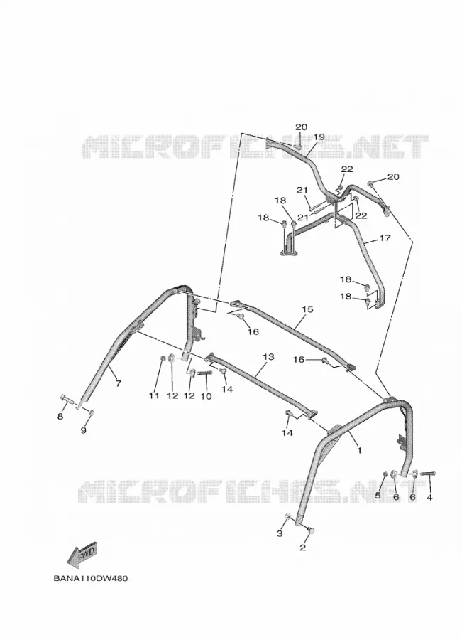 PARE CHOCS 2 Yamaha SIDE BY SIDE 850 2021 WOLVERINE  YX85EPSM / YXE850ENS