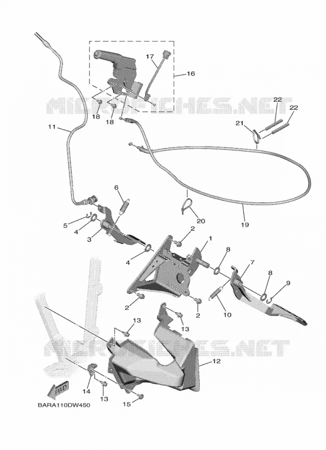 PEDALE / CABLE Yamaha SIDE BY SIDE 850 2021 WOLVERINE  YX85EPSM / YXE850ENS