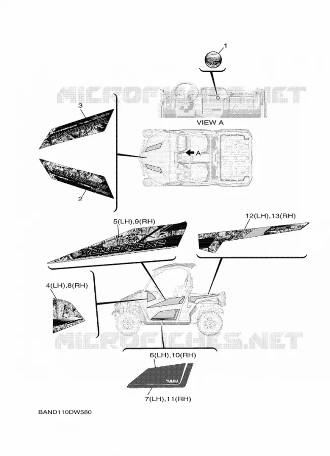 EMBLEME Yamaha SIDE BY SIDE 850 2021 WOLVERINE  YX85EPAM / YXE850EN